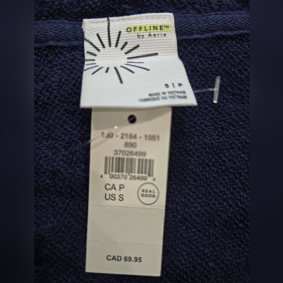 OFFLINE By Aerie Weekend Fleece Full Zip Hoodie, Navy S NWT - Picture 4 of 5